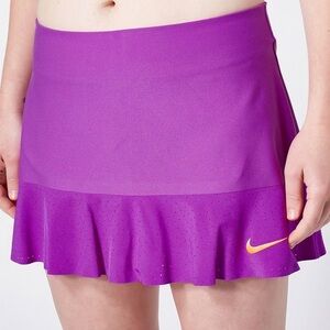 Nike DRI Fit Women's Small Skort Tennis Athletic Purple With Orange Swoosh